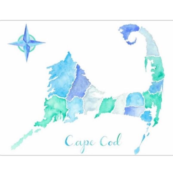 Cape Cod Watercolor Map Magnet - Picture 2 of 2